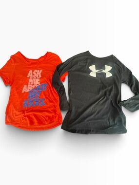Under Armour Black Long-Sleeve Tee & Nike Red Graphic Short-Sleeve Top - Kids